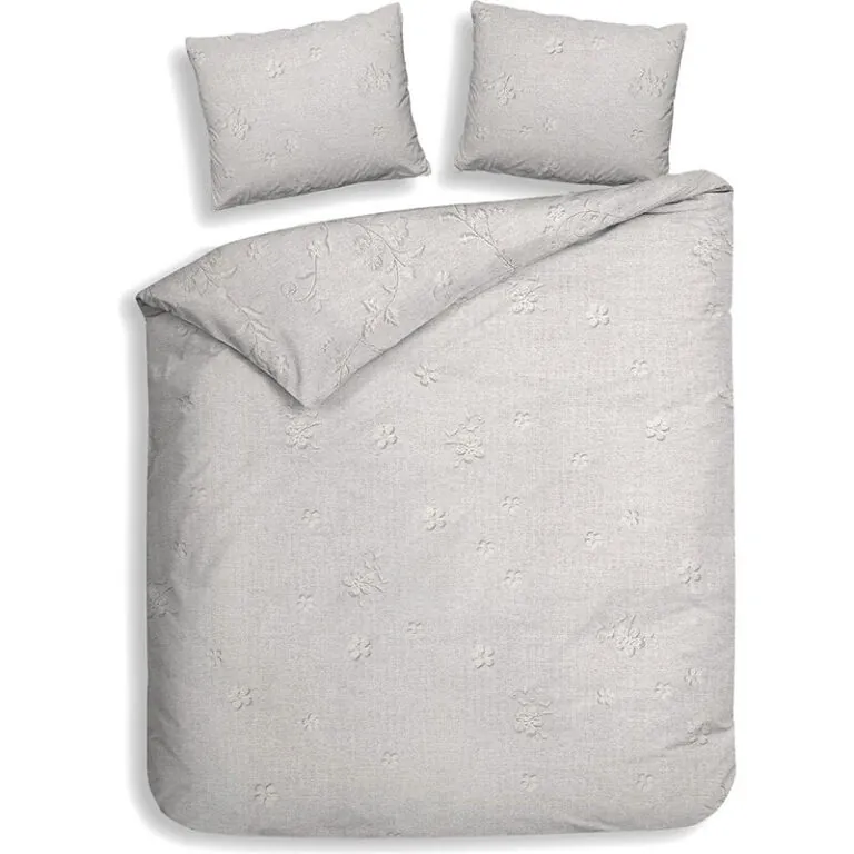 Heckettlane Broidy Grey Dekbedovertrek | 140x200/220