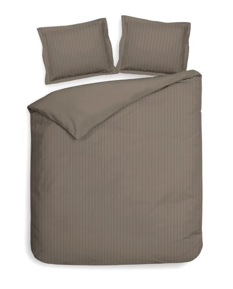 Heckettlane Banda Taupe Grey Dekbedovertrek | 140x200/220