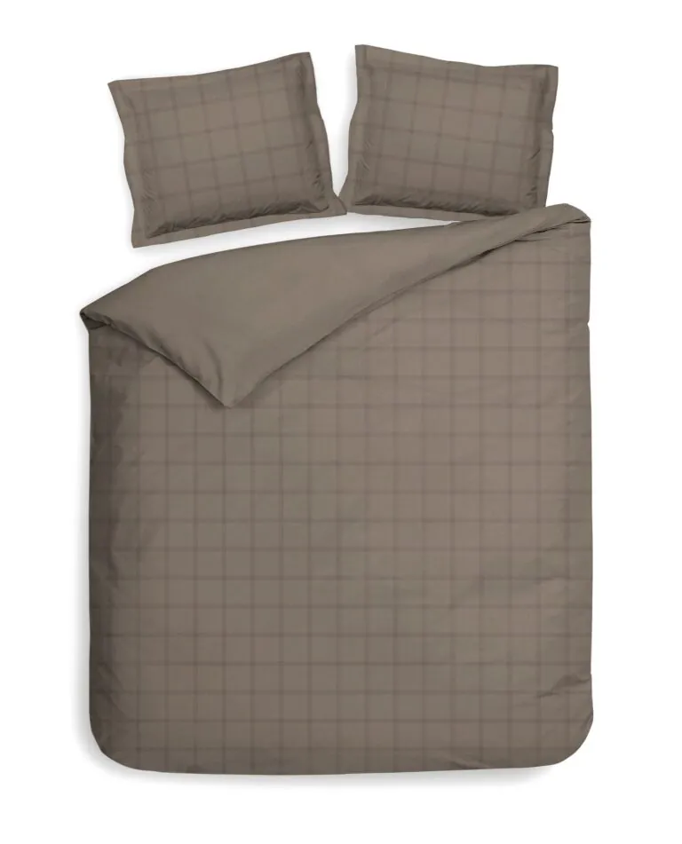 Heckettlane Diamante Taupe Grey Dekbedovertrek | 140x200/220